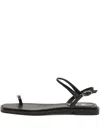 Diesel D-amber Logo-detail Flat Sandals In Black