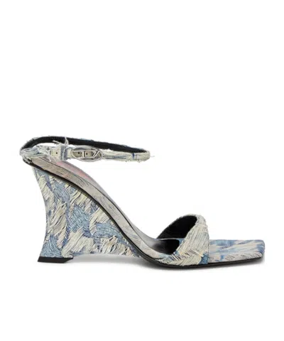 DIESEL D-AMBER-WEDGE SANDALS