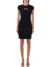 Diesel Abito Corto Con Dettaglio Oval D Cut Out In Cotone Stretch Nero Donna