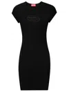 Diesel Women D-angiel Cotton Mini Dress In Black