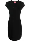 Diesel Abito Corto Con Dettaglio Oval D Cut Out In Cotone Stretch Nero Donna