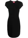 Diesel Abito Corto Con Dettaglio Oval D Cut Out In Cotone Stretch Nero Donna