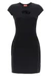 Diesel Abito Corto Con Dettaglio Oval D Cut Out In Cotone Stretch Nero Donna