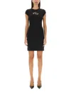 Diesel Abito Corto Con Dettaglio Oval D Cut Out In Cotone Stretch Nero Donna In Black