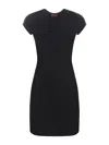 Diesel Abito Corto Con Dettaglio Oval D Cut Out In Cotone Stretch Nero Donna In Black