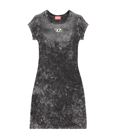 Diesel D-angiel-p1 Mini Dress In Black