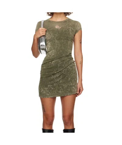 Diesel Khaki D-angiel-p1 Minidress In 51f