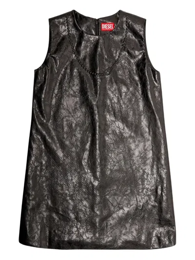 Diesel D-ares Short Dress With Embossed Logo In Black
