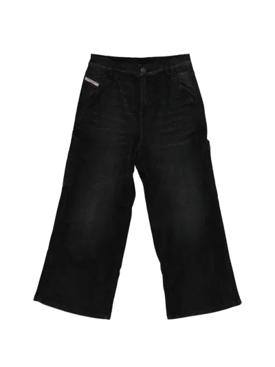 Diesel Kids' D-argjx-work-j Low-waist Denim Jeans In Black