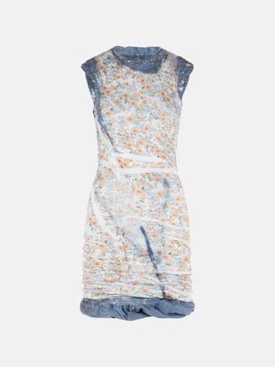 Diesel 'd-ayana' Multicolor Stretch Cotton Dress In White