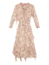 Diesel Ruffled Maxi Dress In Camo Chiffon