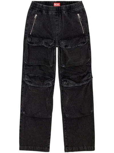 Diesel D-beartson Straight-leg Jeans In Black