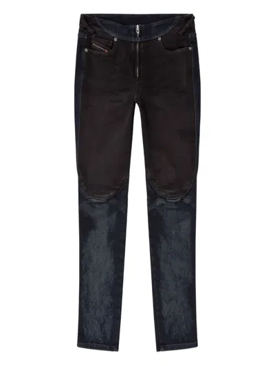 Diesel D-bikee Two-tone Panelled Jeans In Multi