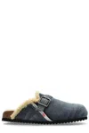 Diesel Woodstock Cotton Denim Mules In Blue
