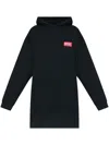 Diesel D-boxt Cotton Hoodie Dress In Black