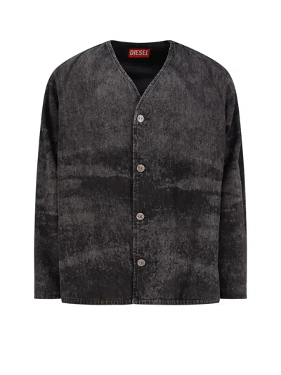 Diesel D-boy-fsh1 Denim Jacket In Gray