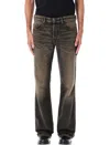 Diesel Patched Belt Loops Faded Five-pocket Trousers In Blue