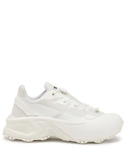 Diesel D-cage Runner-sneakers In Tpu-trimmed Ripstop In White