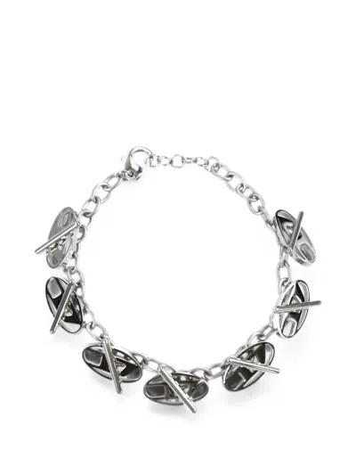 Diesel D Charm-embellished Chain Bracelet In Metallic
