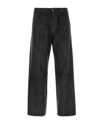 Diesel D-chino-work Coated Straight-leg Jeans In Black