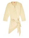 Diesel D-creed Drawstring Wrap Dress In Neutral