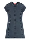 Diesel Mini Dress In Denim-look Jersey In Blue