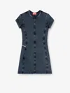 Diesel Knee Length Denim Dress With Contrast Stitching In Gray