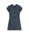 Diesel Mini Dress In Denim-look Jersey In Blue