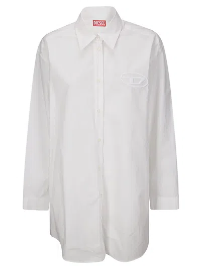 Diesel D-dalis Mini Shirt Dress In White