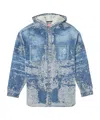 Diesel D-dewny-hood Shirt In Blue