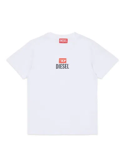 Diesel Kids' D- Logo-print T-shirt In White