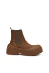 Diesel D-donald-chelsea Boots In Waxed Suede And Rubber In Brown