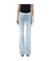 Diesel D-ebbey Belted Flared Jeans In Gray