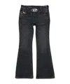 Diesel D-ebbey Logo-plaque Bootcut Jeans In Black