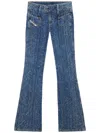 Diesel D-ebush Low-rise Flared Jeans In 01