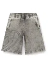 Diesel D-enny-s Track Bermuda Shorts In Grey