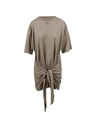 Diesel D-eivor Tie-detail Mini Dress In Neutral