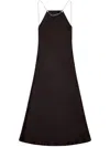 Diesel D-eliz Satin Midi Dress In Black