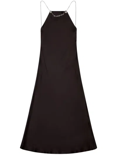 Diesel D-eliz Satin Midi Dress In Black