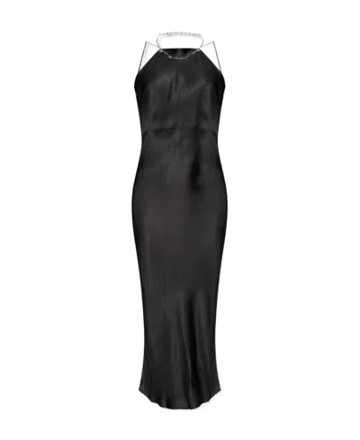 Diesel D-eliz Satin Midi Dress In Black