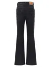 Diesel Faded Wash Flared Denim Trousers In Black