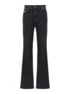 Diesel Faded Wash Flared Denim Trousers In Black