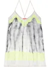 Diesel Slip Dress With Trompe L'oeil Slip In 灰色