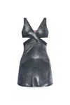 Diesel Womens 81e D-farfy Metallic-jersey Mini Dress In Grigio