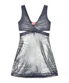 Diesel Womens 81e D-farfy Metallic-jersey Mini Dress In Gray