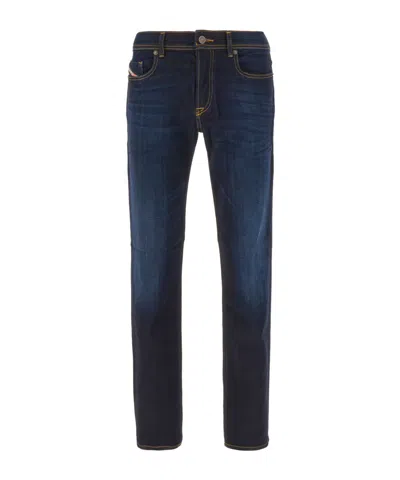 Diesel Dark Indigo Denim Pants With Classic Five-pocket Design In Blue