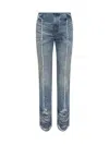 Diesel Bootcut Jeans D-ginna Blue Washed Effect In Blue