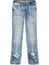 Diesel Bootcut Jeans D-ginna Blue Washed Effect In Blue