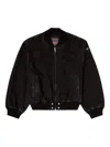Diesel D-guz Ribbed Denim Bomber Jacket In Black