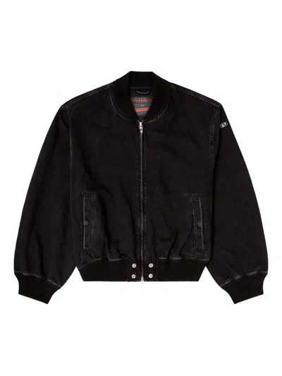 DIESEL D-GUZ RIBBED DENIM BOMBER JACKET